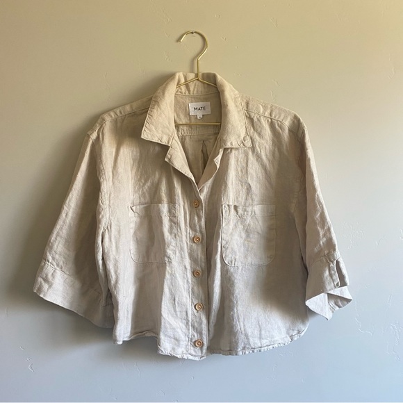 MATE THE LABEL LINEN BOXY TOP - Picture 4 of 7